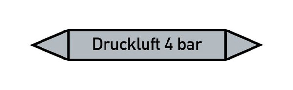 Schilder Klar Rohrleitungskennzeichen Druckluft 4 bar, 33000x90 mm Folie selbstklebend, 101510/95
