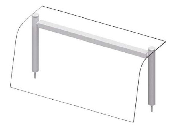 Stalgast Glas-Aufsatzbord mit Hustenschutz, Wärmelampe und Beleuchtung 790x455x450 mm für Speisenausgabesysteme, ZS07109