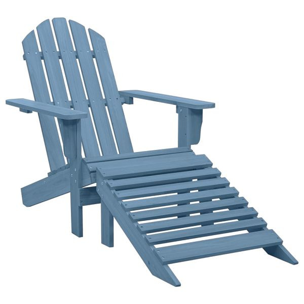 vidaXL Adirondack-Gartenstuhl mit Fußteil Massivholz Tanne Blau, 315865