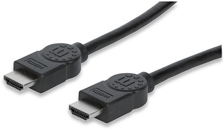 MANHATTAN High Speed HDMI-Kabel mit Ethernet-Kanal, HEC, ARC, 3D, 4K@30Hz, geschirmt, schwarz, 2 m, 393751