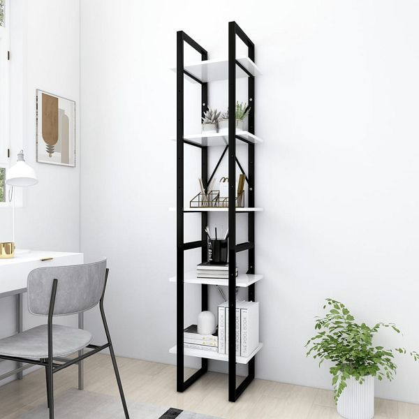 vidaXL Bücherregal 5 Fächer Weiß 40x30x175 cm Holzwerkstoff, 3081968