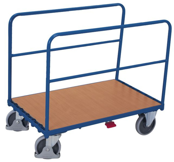 VARIOfit Rohrbügelwagen mit 2 Rohrbügeln, Ladefläche: 990 x 640 mm, RAL 5010 enzianblau, sw-700.205