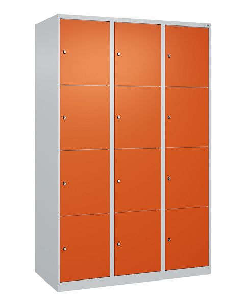 C+P Schließfachschrank Classic PLUS, 3 Abteile mit je 4 Fächern, 1850x1200x500mm, 7035/2004, 080000-324 S10000
