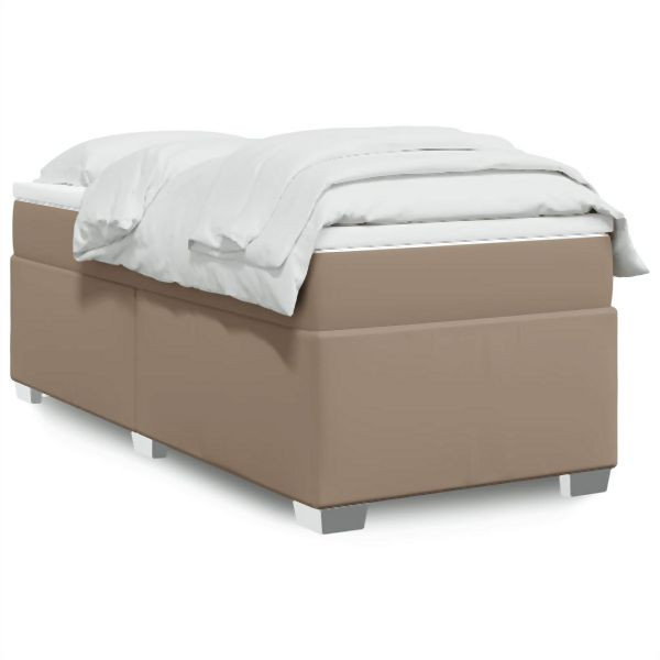 vidaXL Boxspringbett mit Matratze Cappuccino-Braun 80x200cm Kunstleder, 3285188