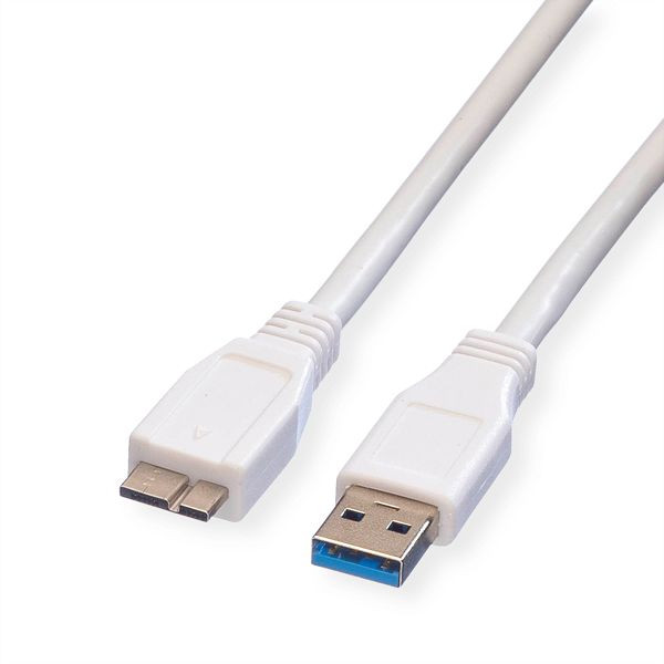 VALUE USB 3.2 Gen 1 Kabel, A ST - Micro A ST, weiß, 2 m, 11.99.8874