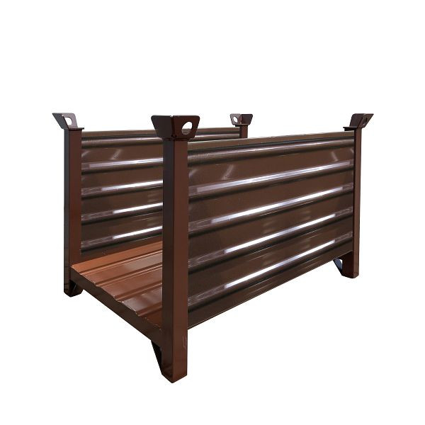 Eichinger Industrie Lagergestell mit Wänden auf der Längsseite, 2000 kg, LxBxH 1000x800x750 mm, schokoladenbraun, 13250100000000
