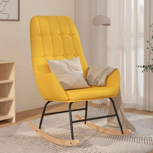 vidaXL Schaukelstuhl Senfgelb Stoff (Polyester), 341260