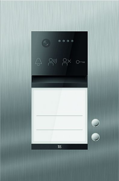 TCS Türkontrollsystem PES PRO IP Video Außenstation 2T 1 Spalte UP Edelstahl, AVU400102-0030