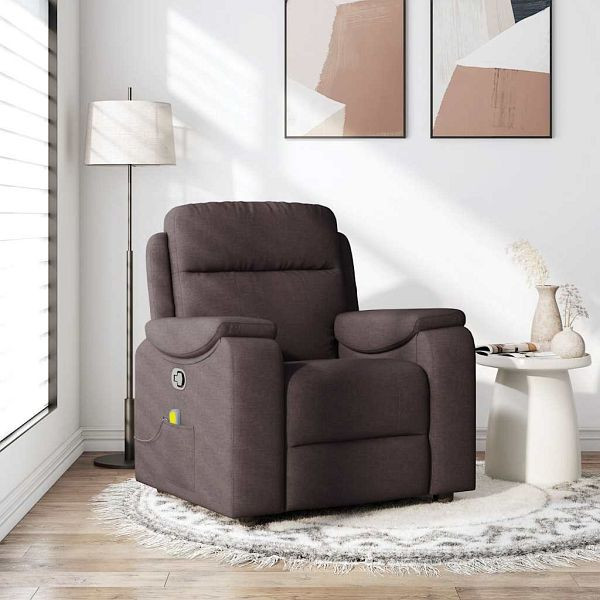 vidaXL Massagesessel Dunkelbraun Stoff, 4015695, 8721158337016