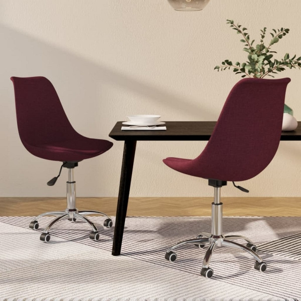 vidaXL Esszimmerstühle 2 Stück Drehbar Lila Stoff, 338355