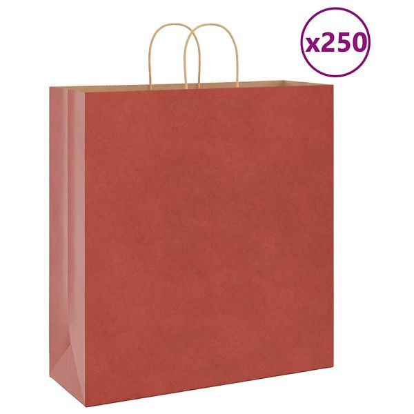 vidaXL Papiertragetaschen 250 Stk. mit Henkeln Rot 45x17x48 cm, 4101765
