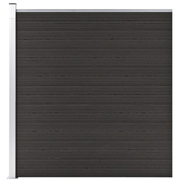 vidaXL Zaunelement WPC 175x186 cm Schwarz, 148973, 8720286194690
