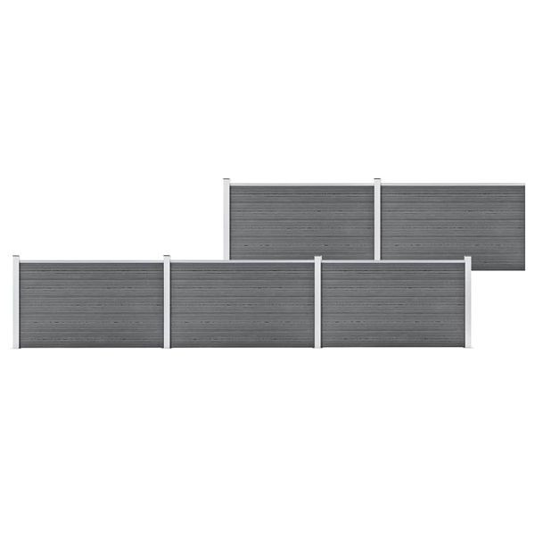 vidaXL Gartenzaun WPC 872x106 cm Grau, 3053250
