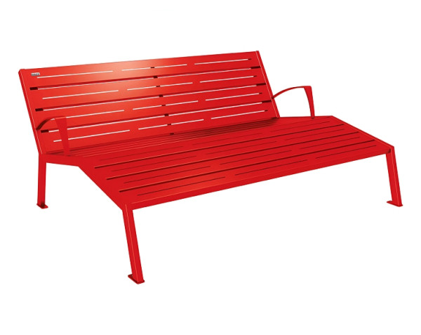 Procity Liegestuhl Silaos®, Mit Armlehne, 100% Stahl, RAL 3020/RAL 3020, 209663.3020