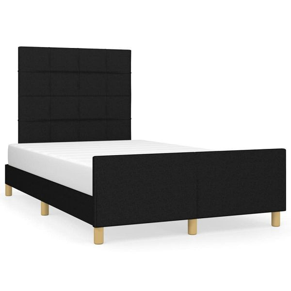 vidaXL Bettgestell mit Kopfteil Schwarz 120x190 cm Stoff, 3270515