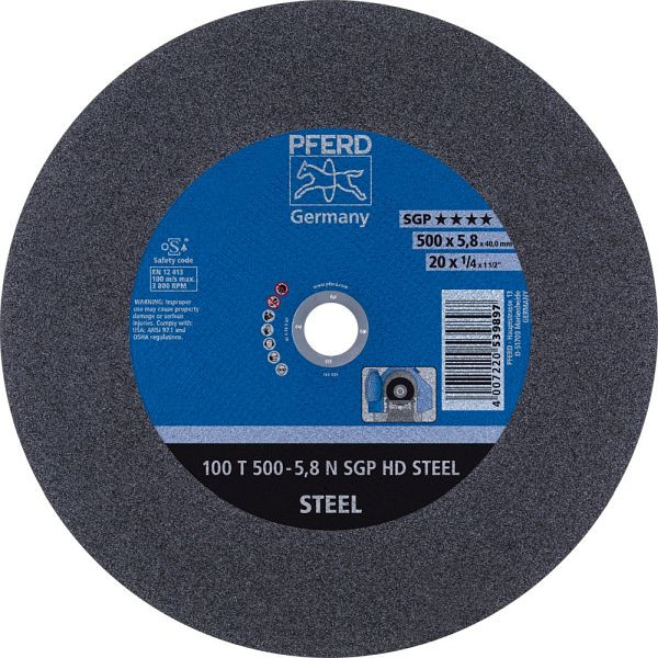 Pferd Trennscheibe HEAVY DUTY 100 T 500-5,8 Q SGP HD STEEL/40,0, VE: 5 Stück, 66325140