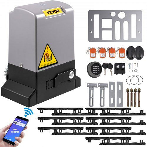 VEVOR Schiebetoröffner, 1800 kg, 7 m, Schiebetorantrieb mit 4 Fernbedienungen und APP-Steuerung, CKKMJ1800KG7MAPP1V2