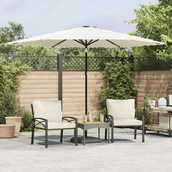 vidaXL Sonnenschirm mit Stahlmast Weiß 288x288x225 cm, 4005108