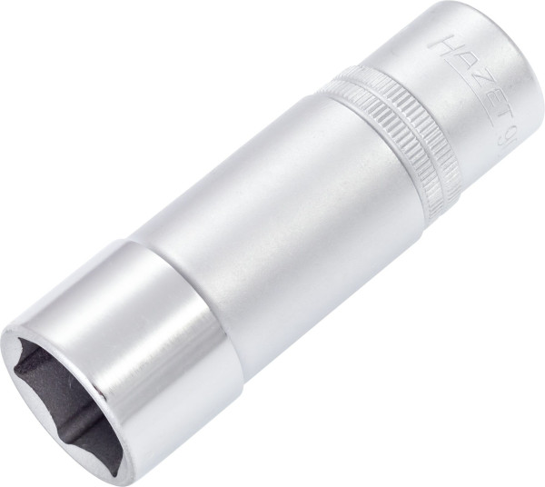 Hazet Steckschlüsseleinsatz, Sechskant, Vierkant hohl 12,5 mm (1/2 Zoll), 21 mm, Lange Ausführung Mit Rändelung, 900LG-21