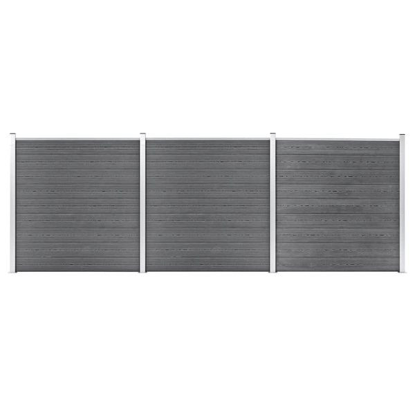 vidaXL Gartenzaun WPC 526x186 cm Grau, 3053226