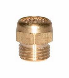 Riegler Schalldämpfer aus Sinterbronce, flache Ausführung, mit Messingsechskant und Messinggewinde, 116292