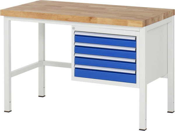 RAU Werkbank Serie 8000 - Modell 8133, B1250 x T700 x H840 mm, Systemunterbau B1245 x T650 x H800 mm, 03-8133A1-127B4S.11