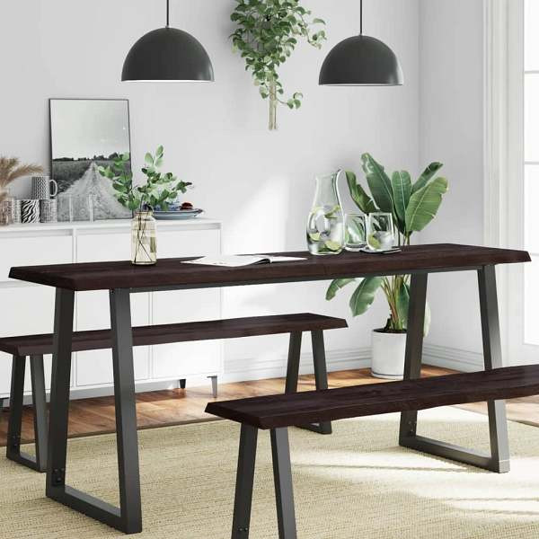 vidaXL Tischplatte 180x60x(2-6) cm Massivholz Behandelt Baumkante, 364045