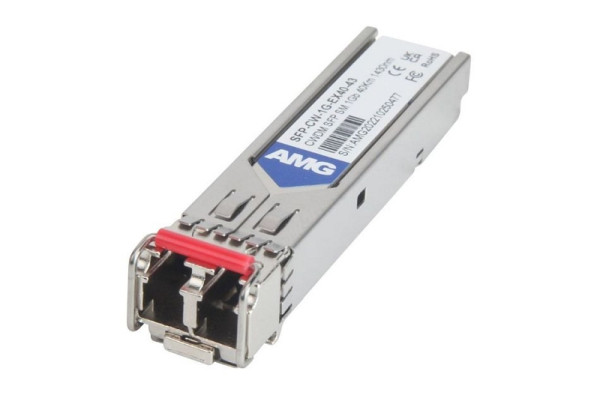 AMG Systems SFP, 1Gb/s, Doppelfaser, Singlemode, 40km Reichweite Tx/Rx: 1430nm, LC, DDM, DWDM, SFP-CW-1G-EX40-43