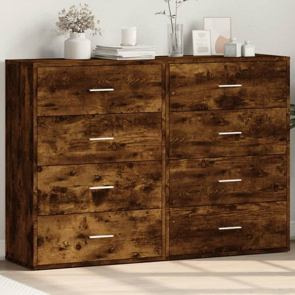 vidaXL Sideboards 2 Stück Räuchereiche 60x31x84 cm Holzwerkstoff, 3276585