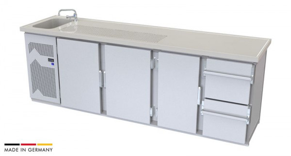 hefa Theke Novis 27V/1L-TTTZ, Abmaße: 950 x 2.700 x 650/700 mm, Novis 27V/1L-TTTZ