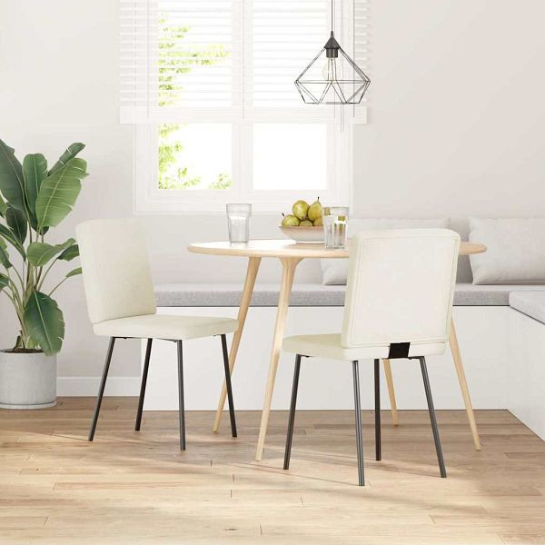 vidaXL Esszimmerstühle 2 Stk. Creme Samt, 4101195, 8721158633514