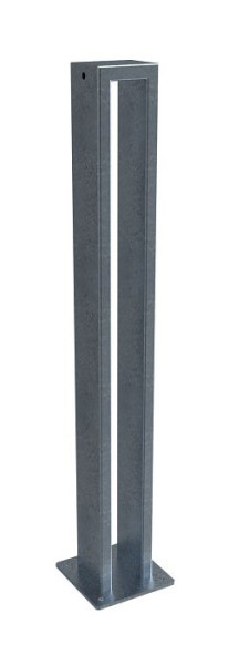 Schake Fahrradständer, Einzelparker aus Vierkantrohr 80x20x2mm, Höhe: 800mm, Breite: 95 mm, mit Bodenplatte 150x150mm, feuerverzinkt, 458_95P