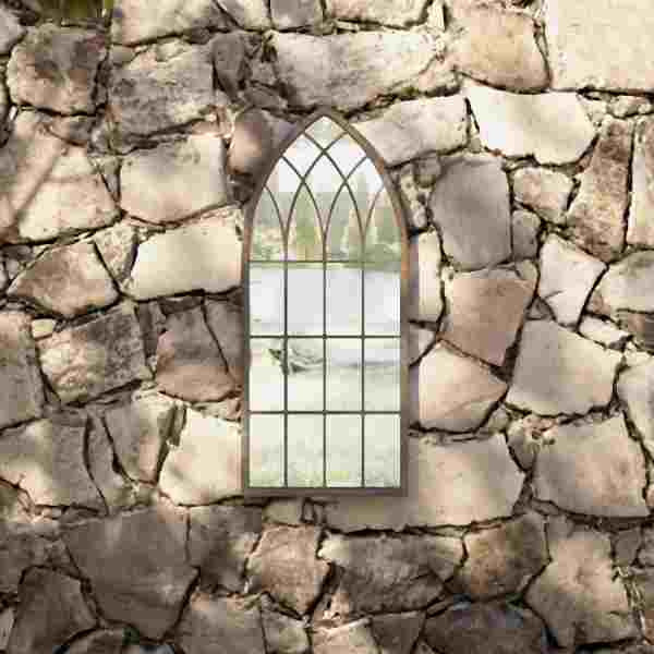 vidaXL Gartenspiegel Sand 70x30 cm Eisen, Sandfarben, 318343