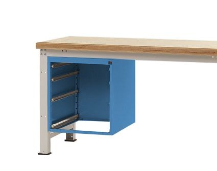 Manuflex Leergehäuse PROFI für Werkbanktische stationär, Nutzhöhe 500 mm für Werkbanktiefe 700 mm, Lichtblau, ZB4431.5012