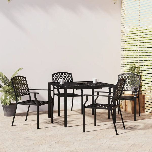 vidaXL 5-teilig Garten-Essgruppe Anthrazit Stahl, 3188002