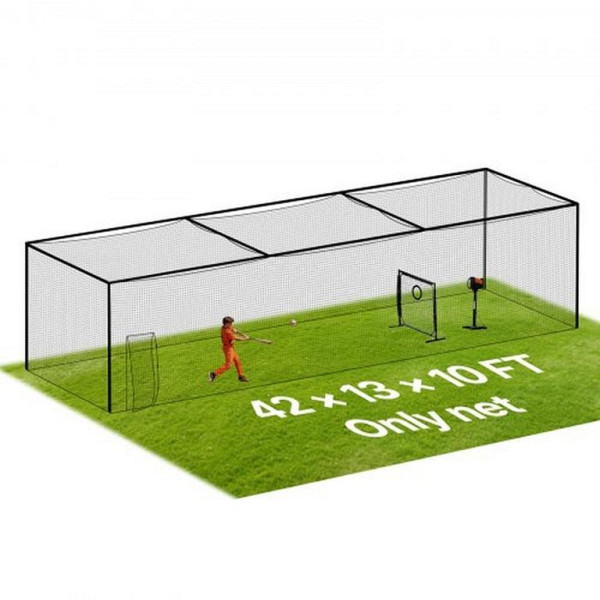 VEVOR Freistehender Baseball-Schlagkäfig 1270x390x308 cm, 30-lagiges HDPE Netz mit Karabinerhaken (NUR NETZ), ZYW40YCHDPEWA3X16001V0