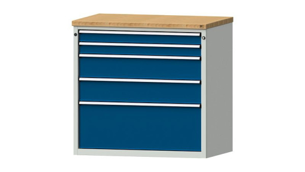 ANKE Werkbänke Schubladenschrank, Modell 3009 V, 1065 x 700 x 1020 mm, RAL 7035/5010, BMP 40 mm, 611.417