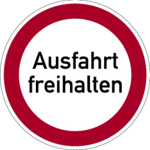 Schilder Klar Parkplatzkennzeichnung Verbotsschild Ausfahrt freihalten, 300x0.45 mm Aluminium geprägt, 3023/53