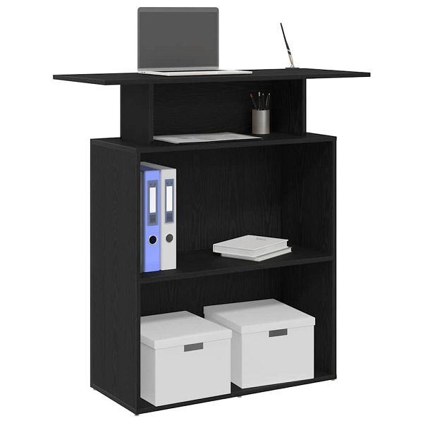 vidaXL Empfangstheke Schwarz 100x40x104 cm Holzwerkstoff, 859052