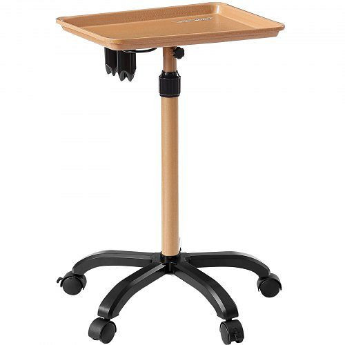 VEVOR Salon-Tablettwagen, höhenverstellbar, 76,2–109,2 cm, mit 5 Rädern (2 feststellbar), Gold und Schwarz, SLTCTPKJS5GJWO3VWV0