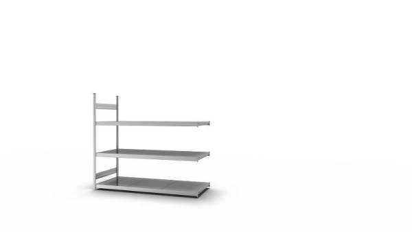 hofe Großfach-Anbauregal, 2000x800x2200 mm, 3 Fachebenen, verzinkt, 350 kg Fachlast, 1200 kg Feldlast, zweiseitige Bedienung, GZA20822B