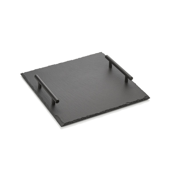 WAS Naturschieferplatte mit Griffen SLATE LINE, 30 x 30 cm, Naturschiefer, 3316030