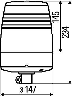 HELLA Halogen-Rundumkennleuchte, KL JuniorPlus, 12V, blau, Rohrstutzen, 2RL 008 967-031