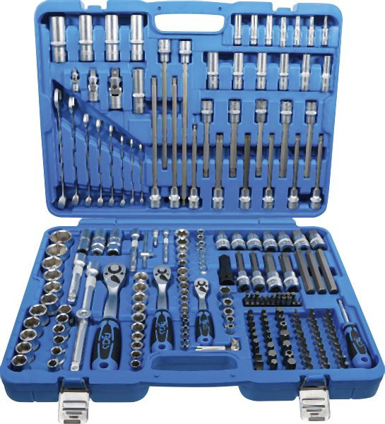 BGS Steckschlüssel-Satz Sechskant, Antrieb 6,3 mm (1/4") / 10 mm (3/8") / 12,5 mm (1/2"), 214-teilig, 2259