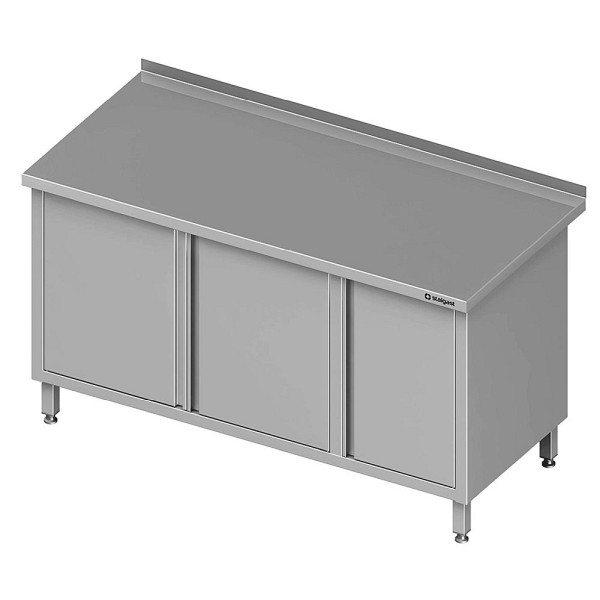 Stalgast Arbeitsschrank mit Flügeltüren 2000x700x850mm, mit Flügeltürschrank rechts, mit Aufkantung, verschweißt, VAS20707RA