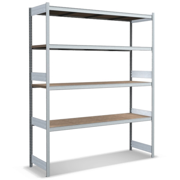 BITO Großfachregal Grundfeld Set /350kg 2499x2066x624 4 Ebenen Spanplatte verzinkt, C1255-0011