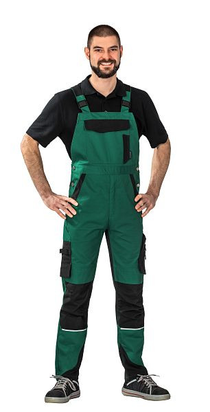 Planam Norit Herren Latzhose, grün/schwarz, Größe 29, 6524029