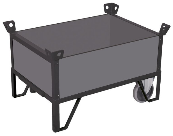 VARIOfit Rollplatte mit 4 Wänden, Ladefläche: 975 x 675 mm, RAL 7016 anthrazitgrau, zu-1122/AG