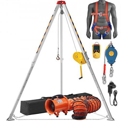 VEVOR Stativ-Set für beengte Räume 1179 kg Winde Stativ für beengte Räume mit 2,45 m Beinen und 30 m Kabel, DJPJYSJJ26003HE5NV2