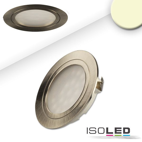 ISOLED LED Möbeleinbaustrahler MiniAMP silber, 2W, 12V DC warmweiß 3000K, dimmbar, 114467